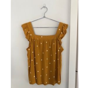 Yellow frill sleeve shirt from Universal Thread.